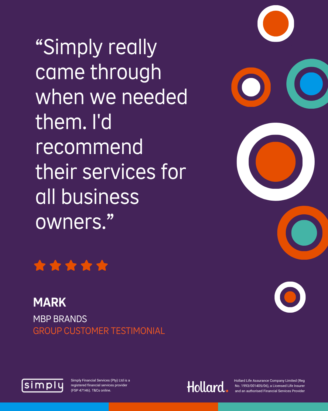 Simply customer testimonial card