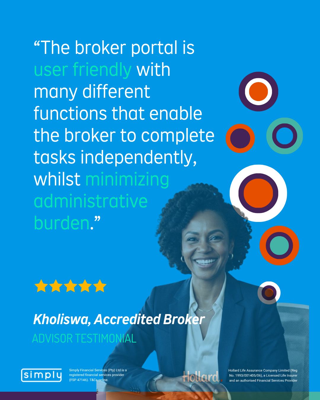 Kholiswa, accredited broker: the broker portal is user friendly