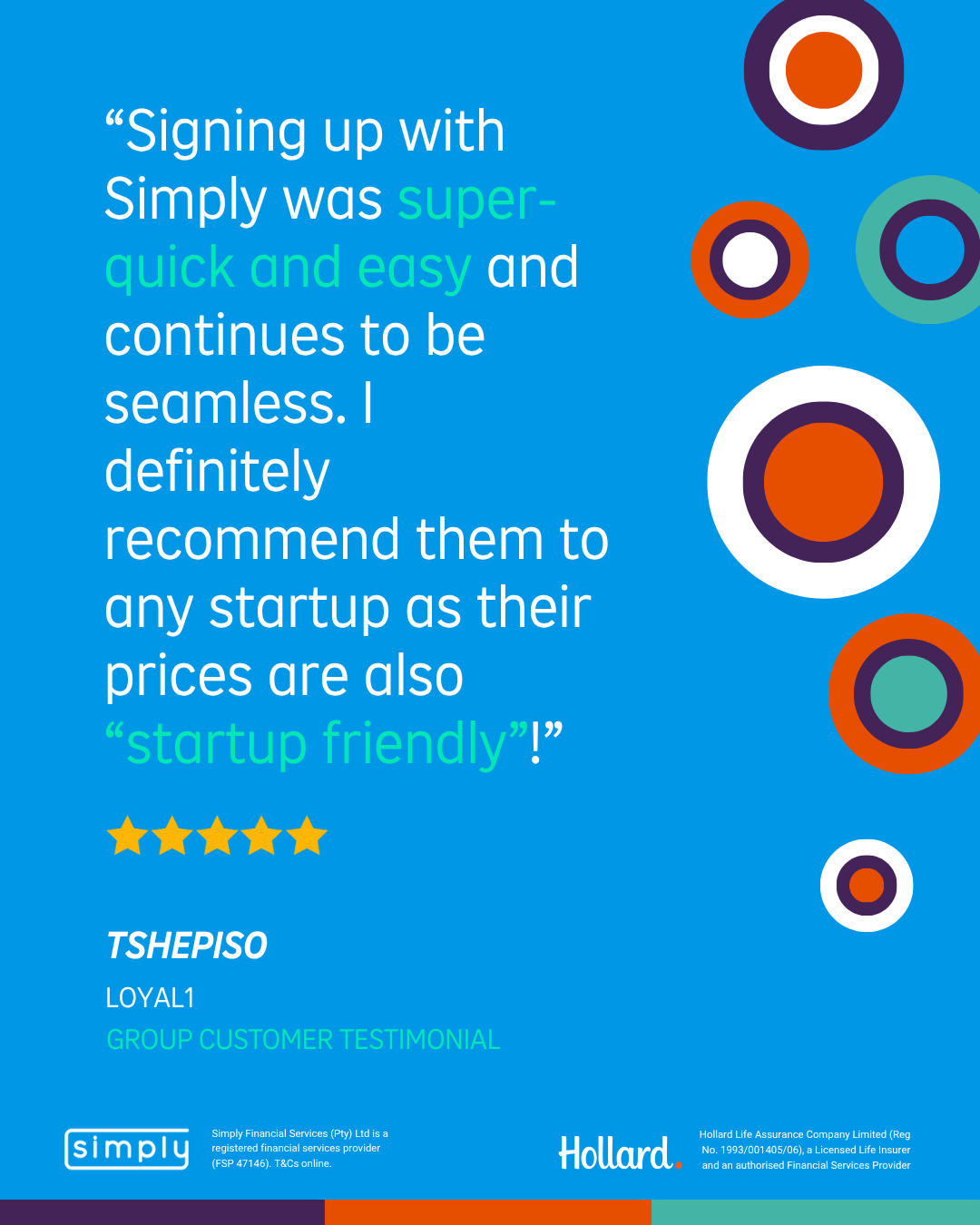 Simply customer testimonial card