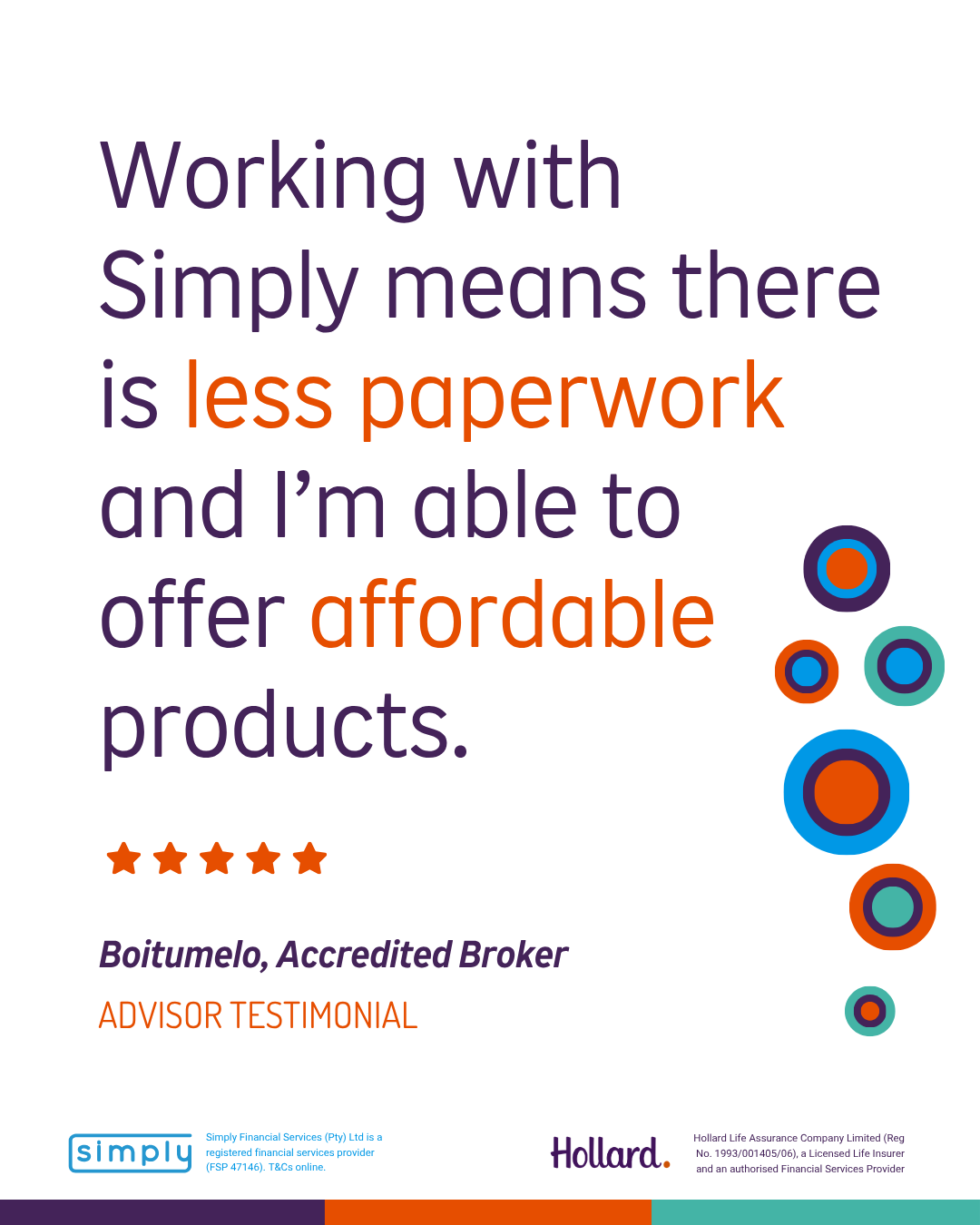 Boitumelo, accredited broker: working with Simply means there is less paperwork