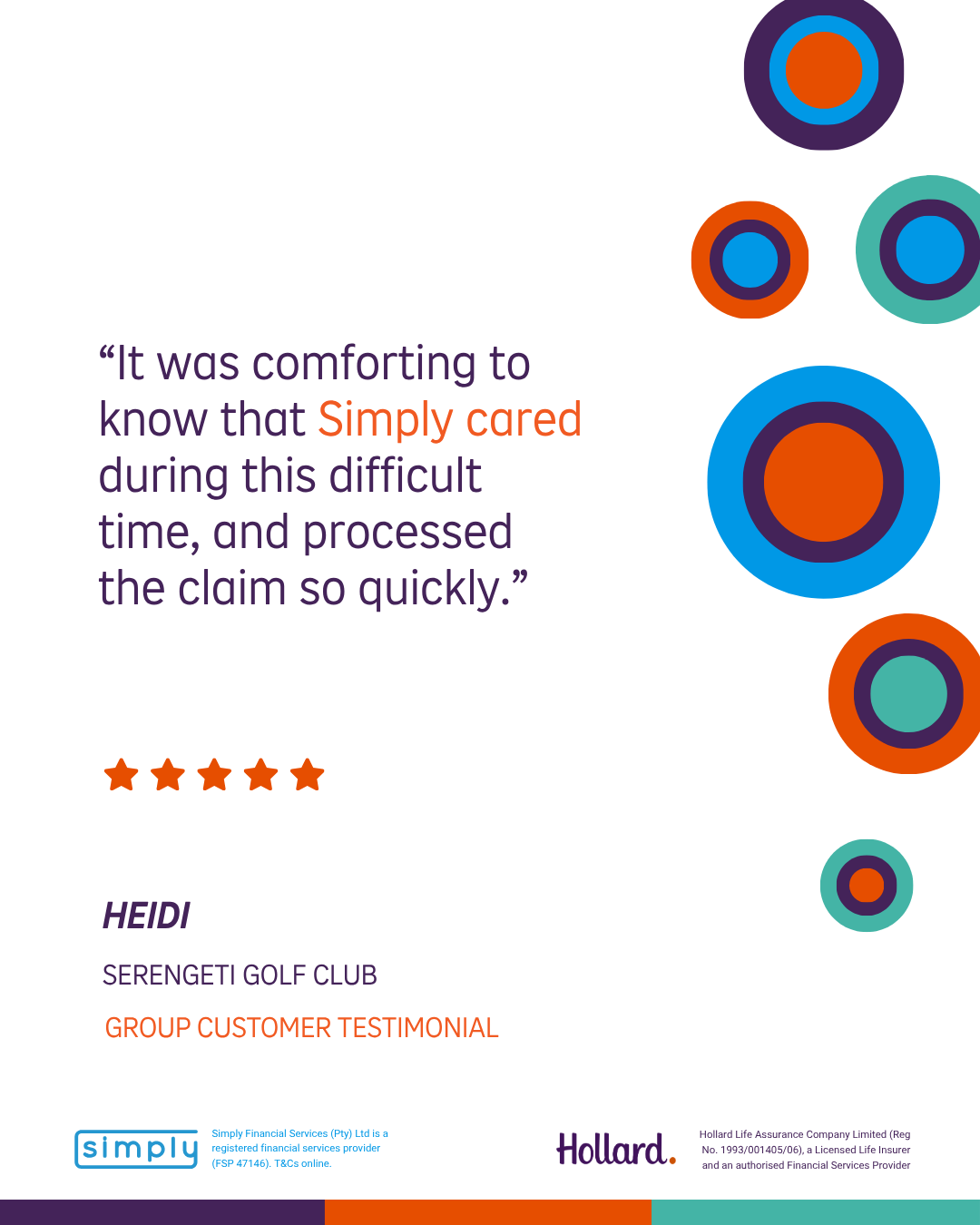 Simply group customer testimonial card