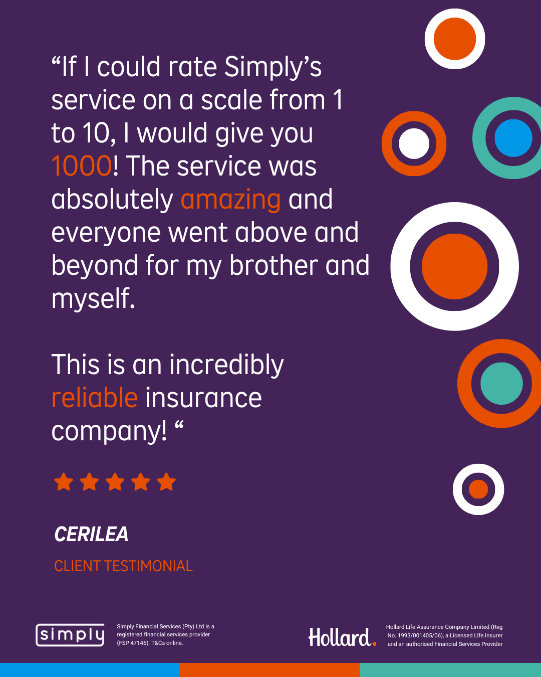Simply customer testimonial card