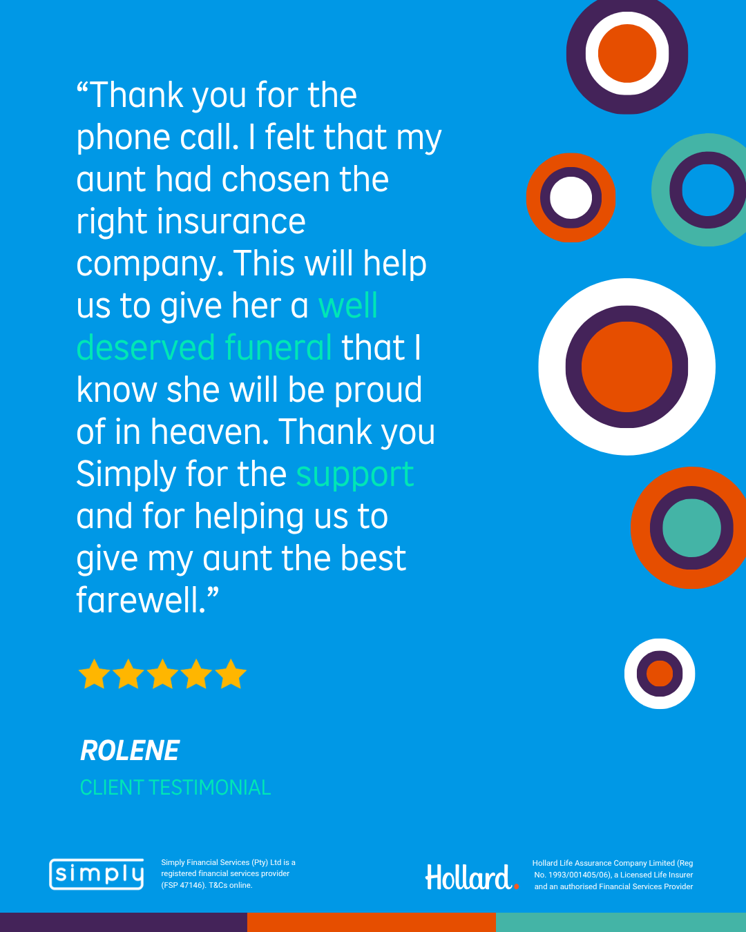 Simply customer testimonial card