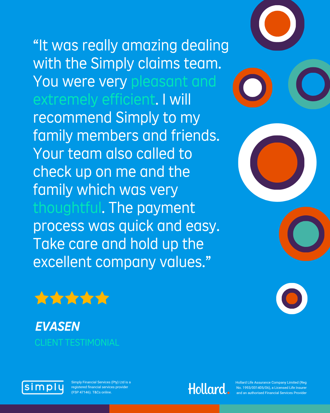 Simply customer testimonial card