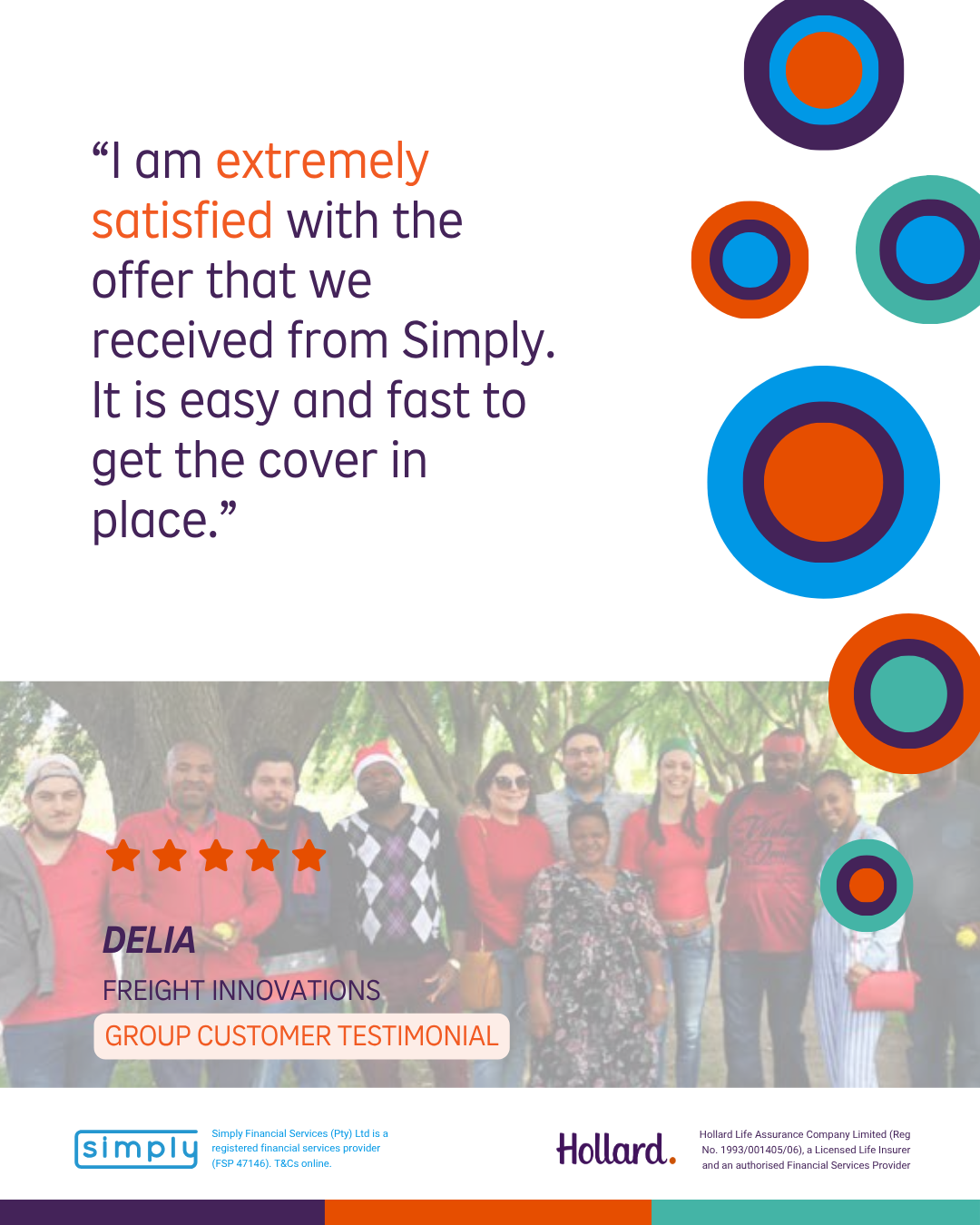 Simply group customer testimonial card