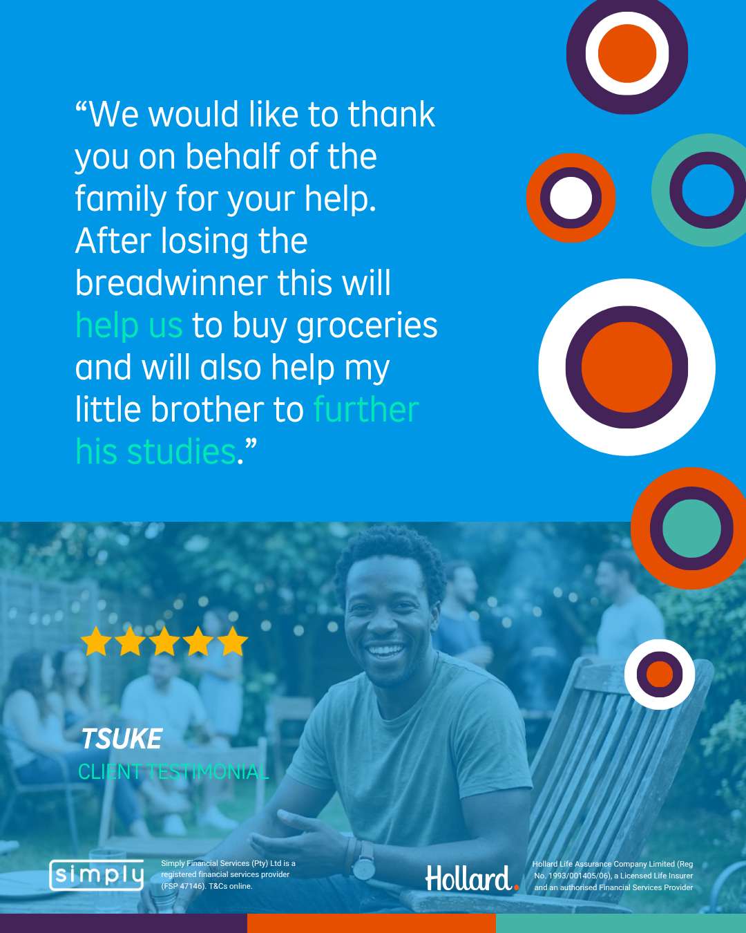 Simply customer testimonial card