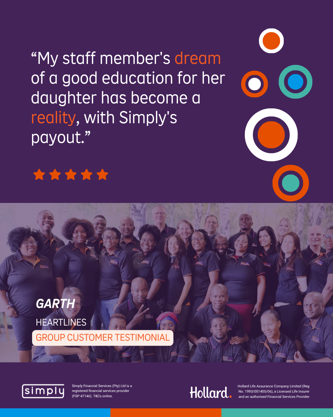 Simply group customer testimonial card