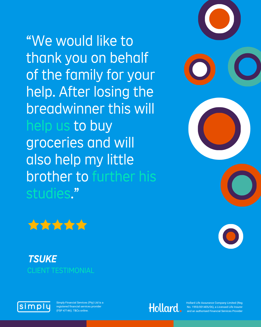 Simply customer testimonial card