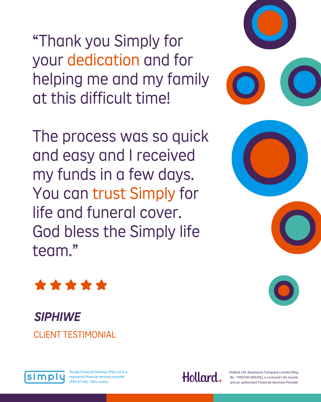 Simply customer testimonial card