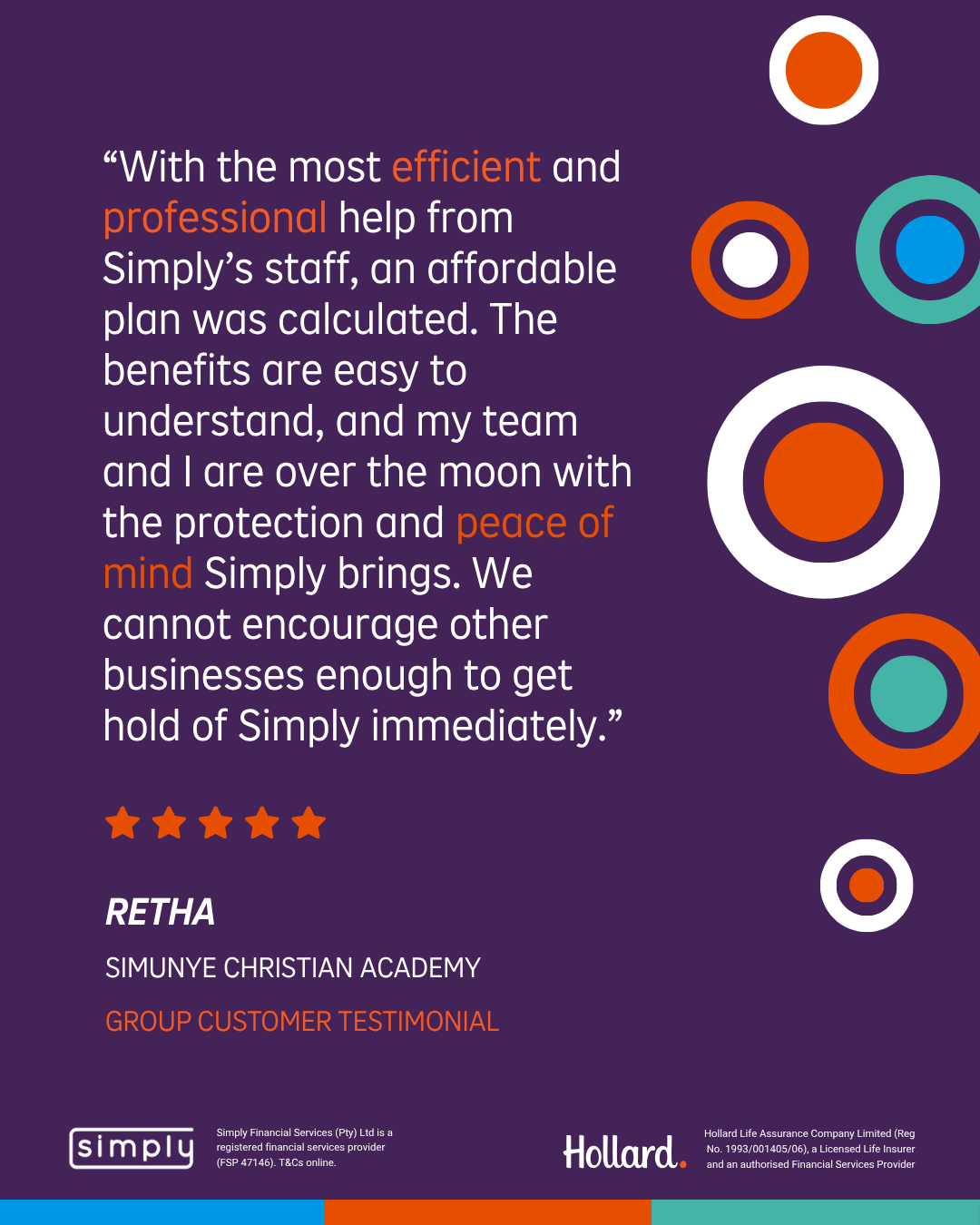 Simply customer testimonial card