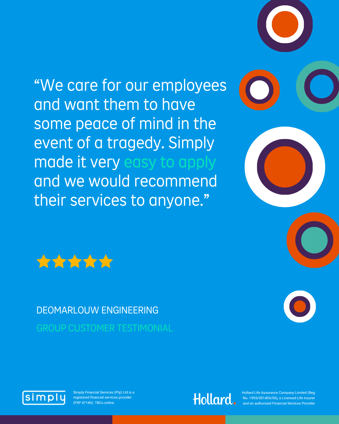 Simply group customer testimonial card