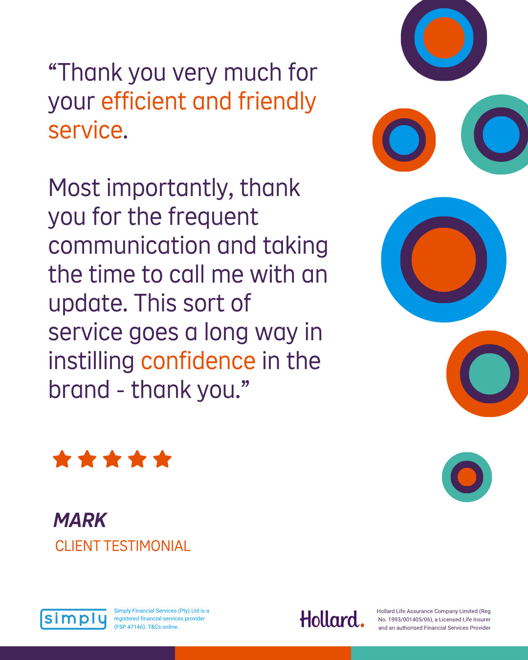 Simply customer testimonial card
