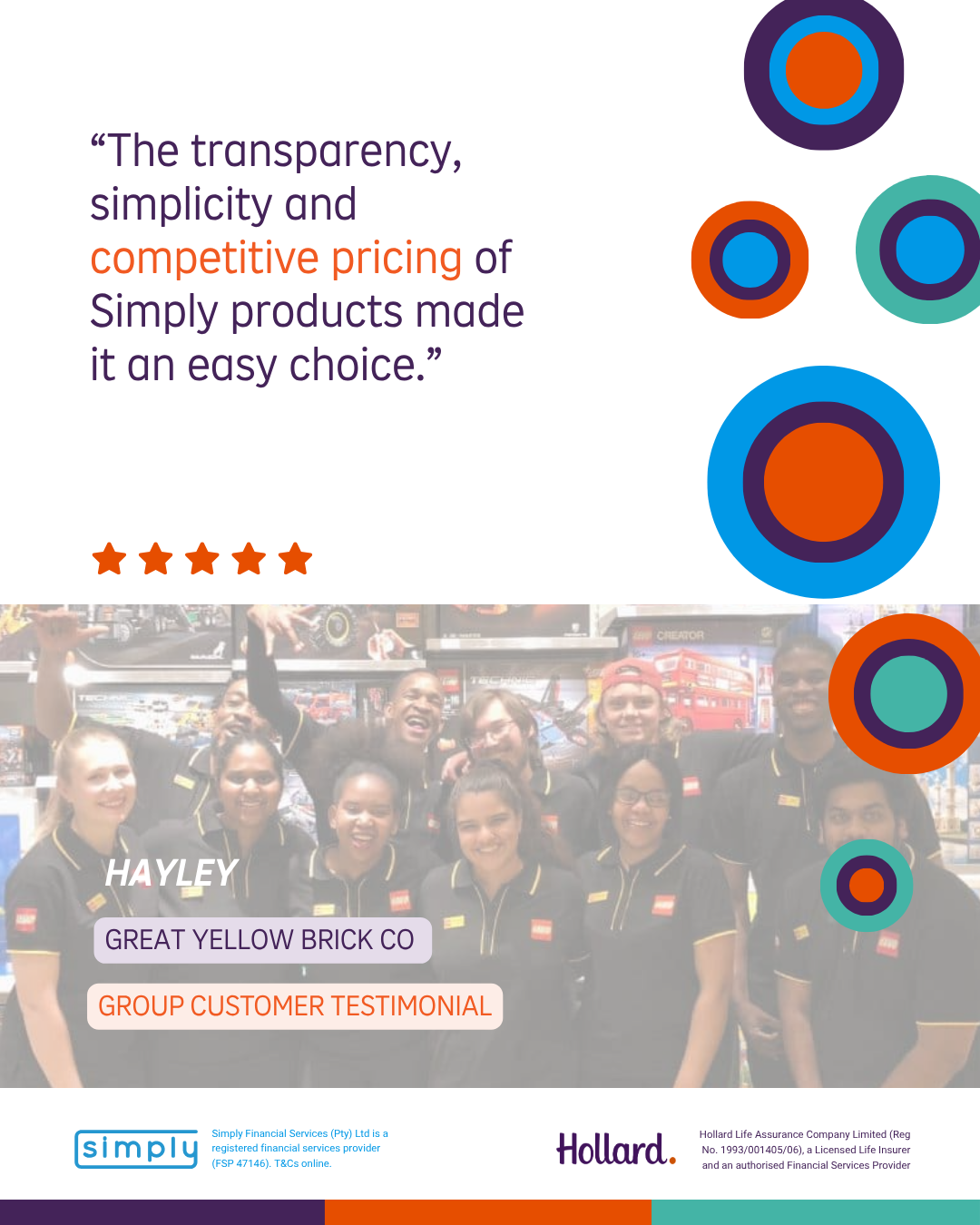 Simply group customer testimonial card