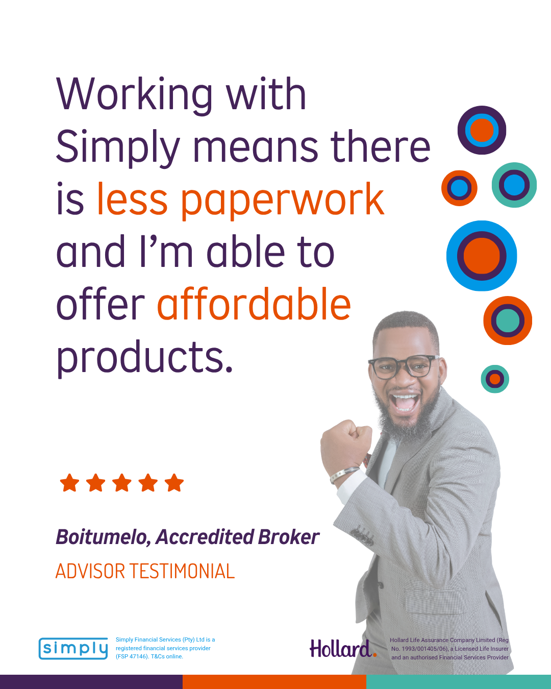 Boitumelo, accredited broker: working with Simply means there is less paperwork