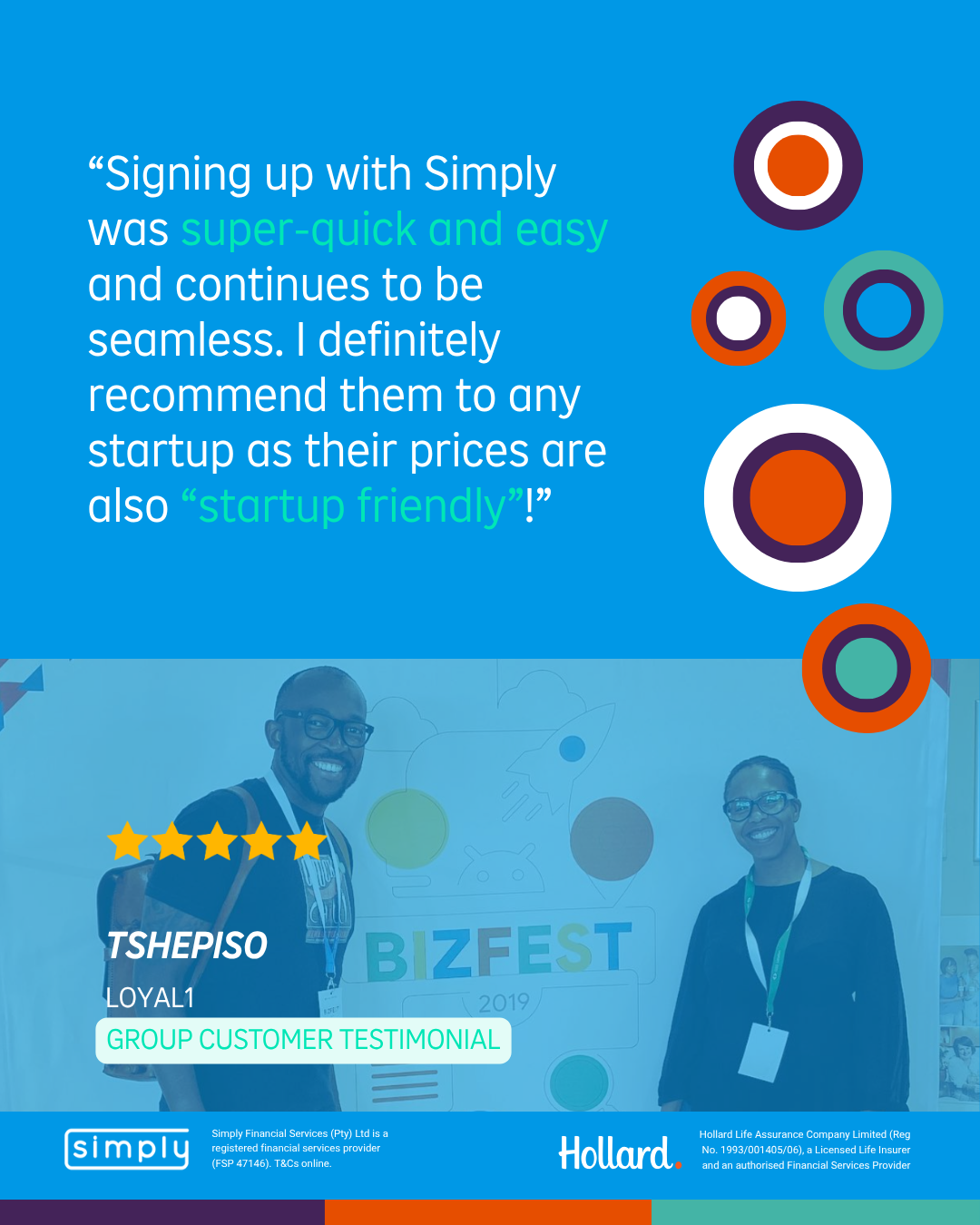 Simply group customer testimonial card
