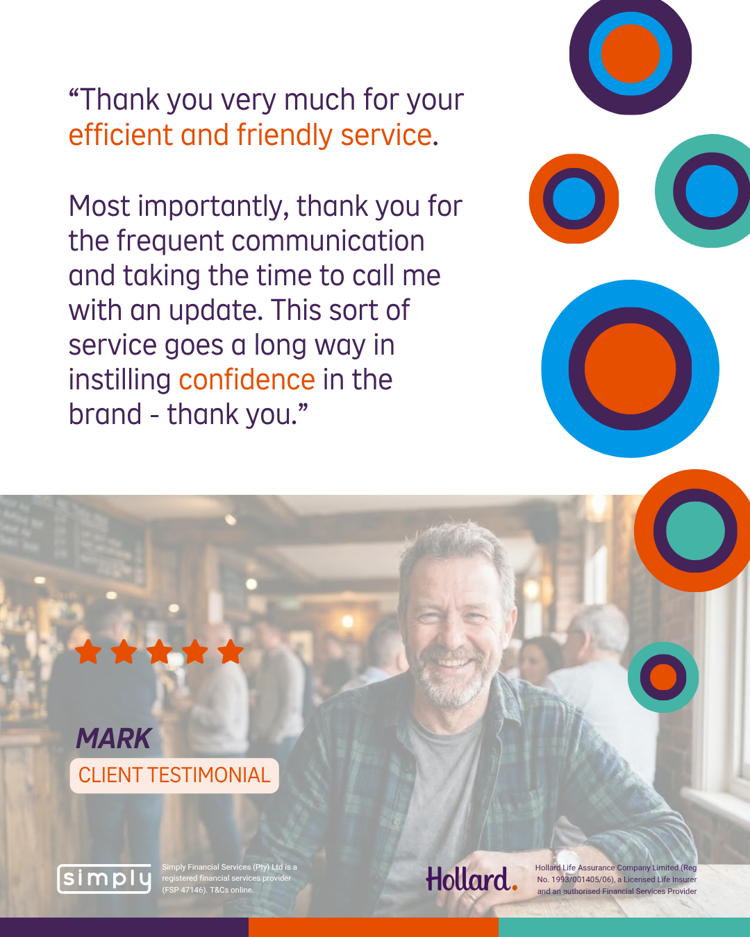 Simply customer testimonial card
