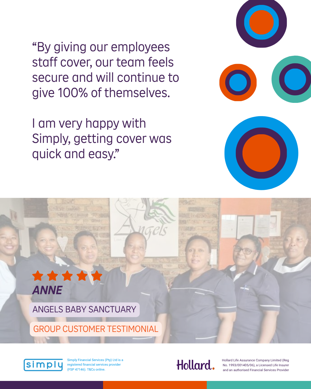 Simply group customer testimonial card