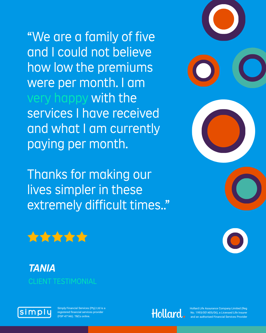 Simply customer testimonial card