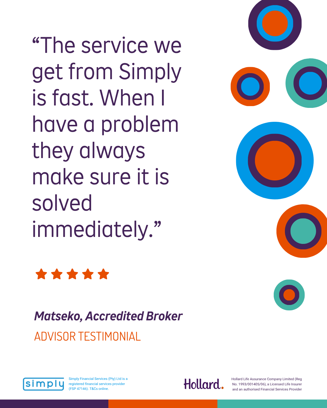 Matseko, accredited broker: the service we get from Simply is fast