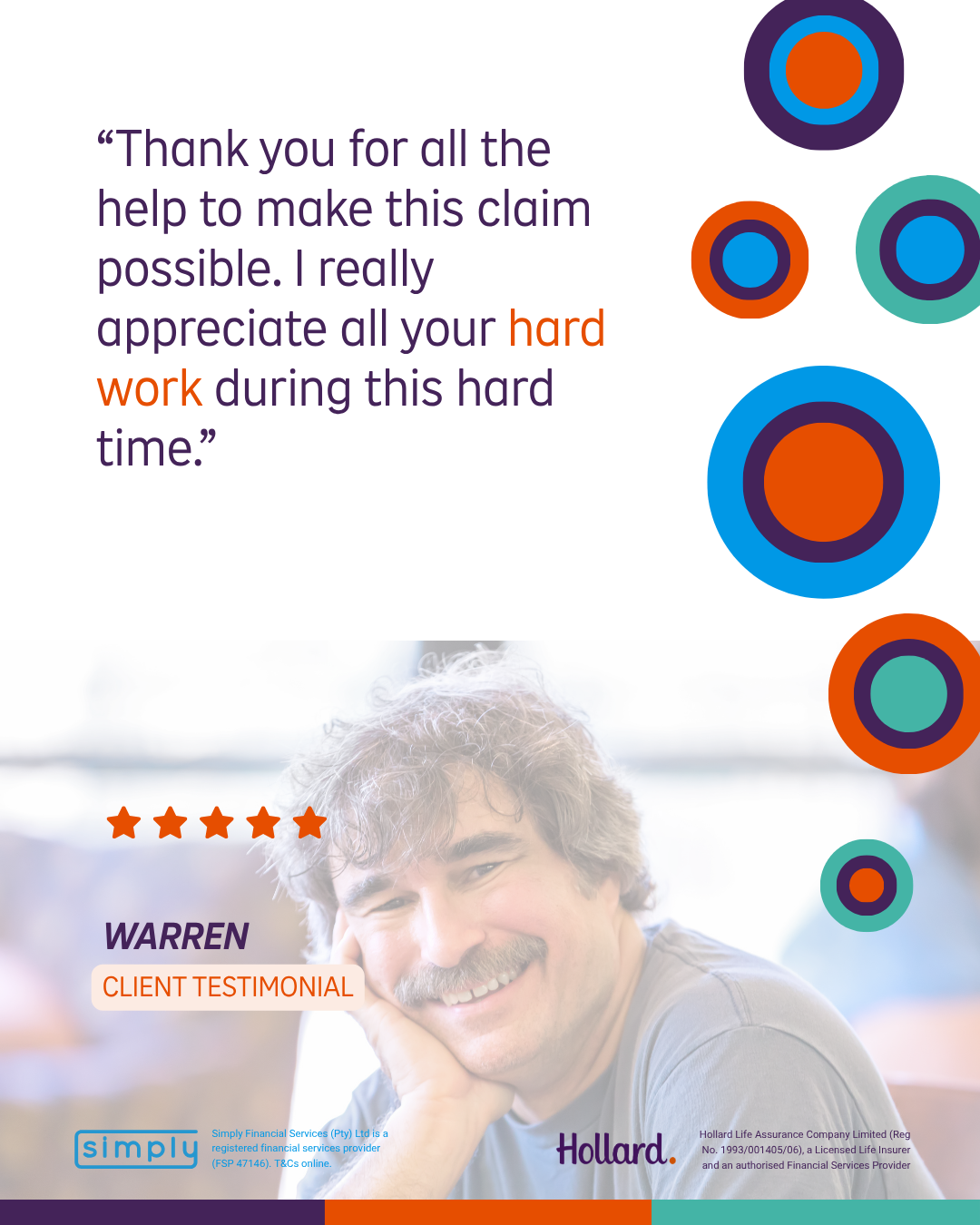 Simply customer testimonial card