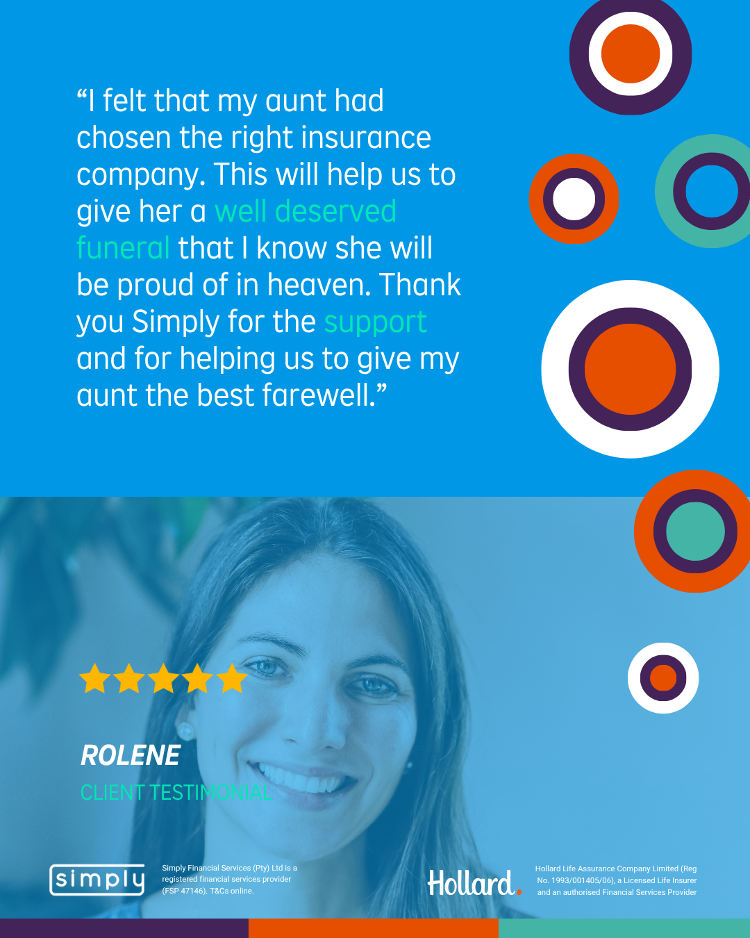 Simply customer testimonial card