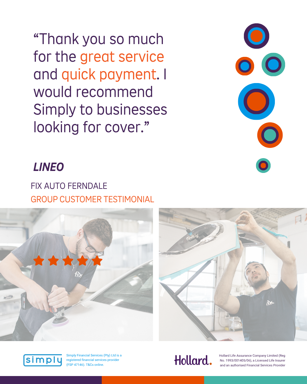 Simply group customer testimonial card