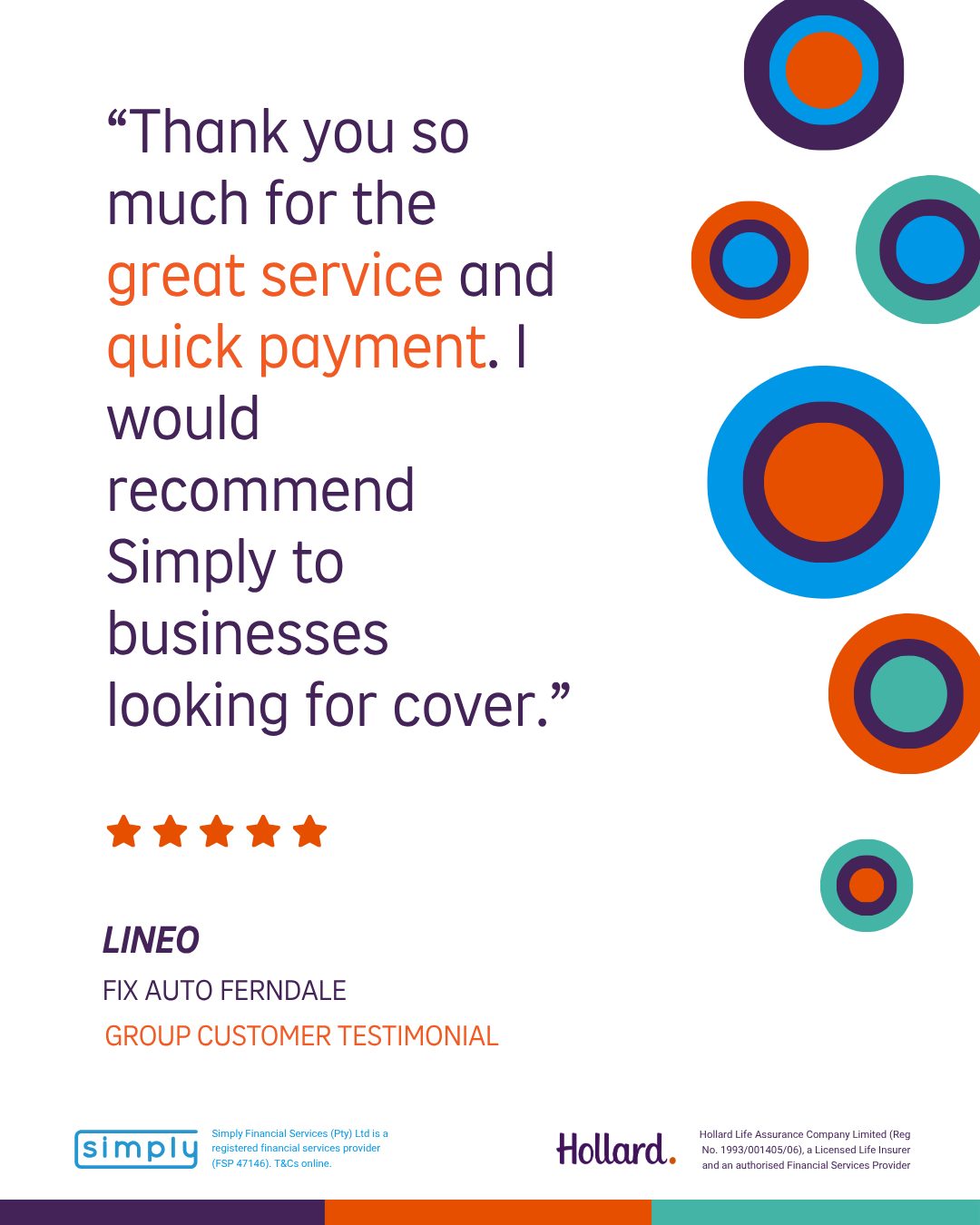 Simply testimonial card