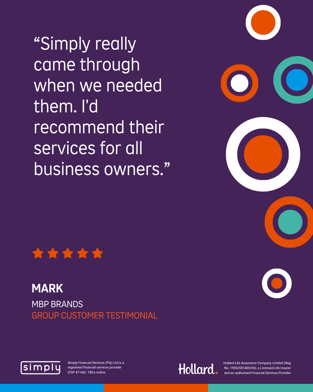Simply group customer testimonial card