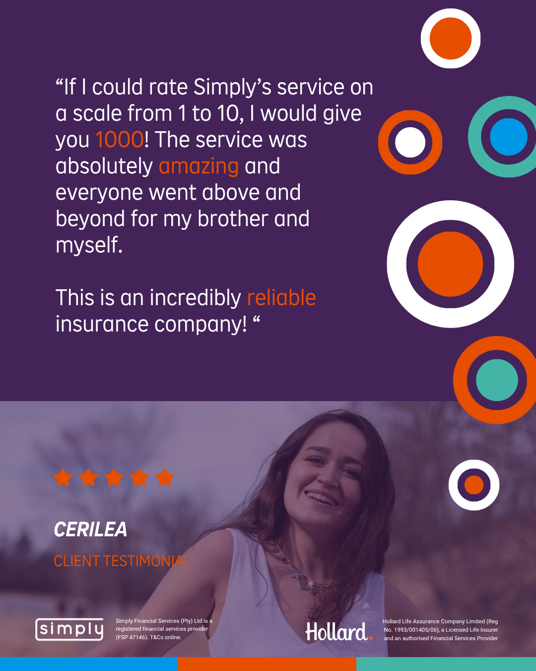 Simply customer testimonial card