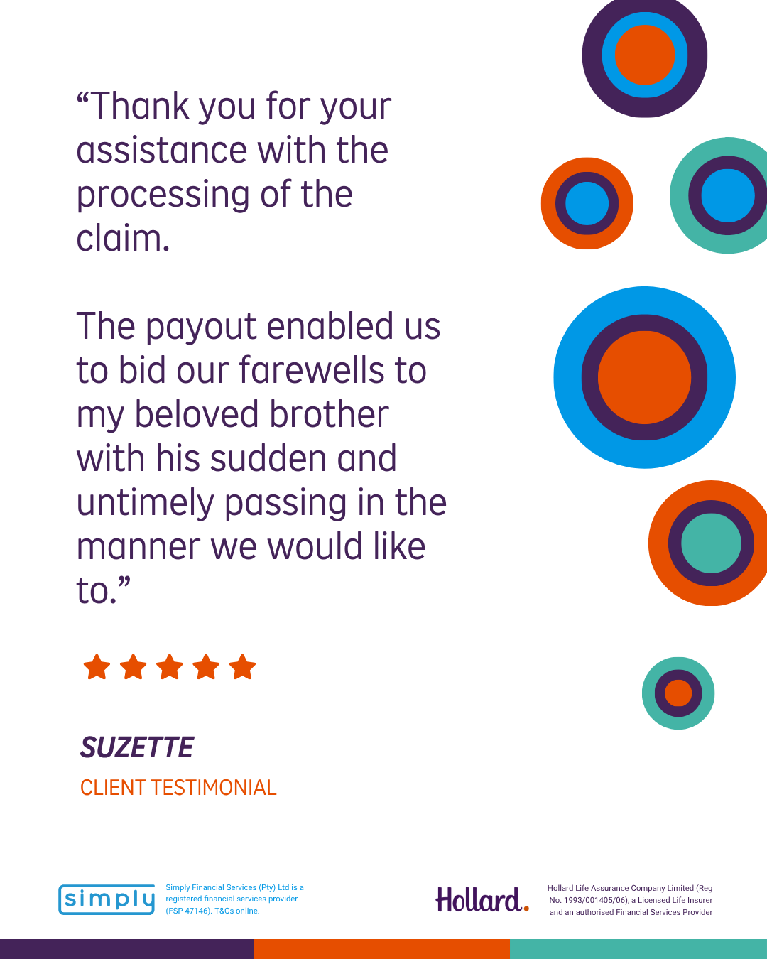 Simply customer testimonial card