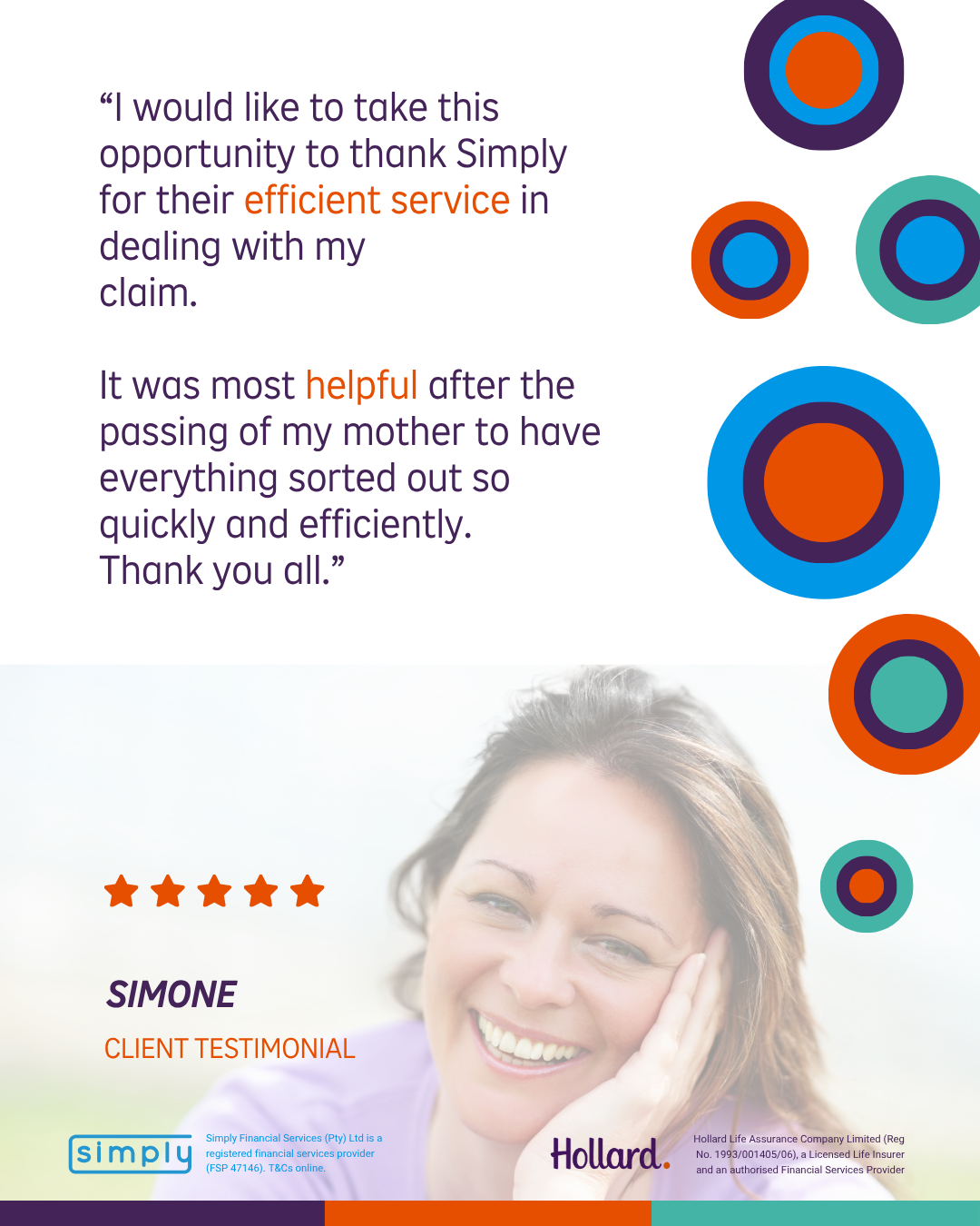 Simply customer testimonial card