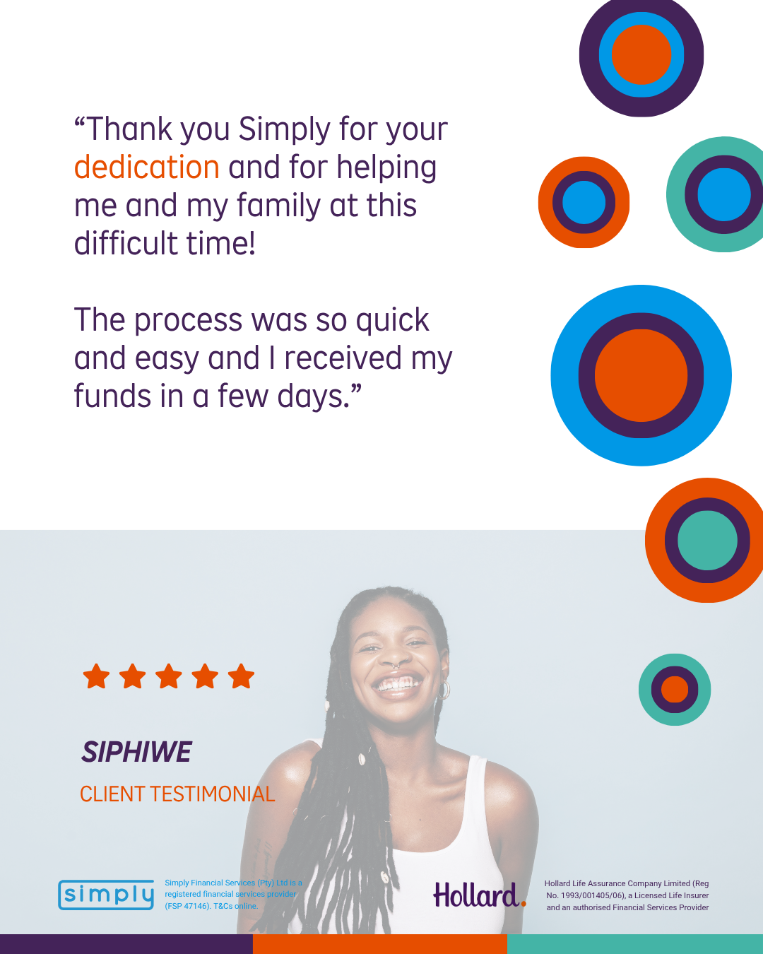 Simply customer testimonial card