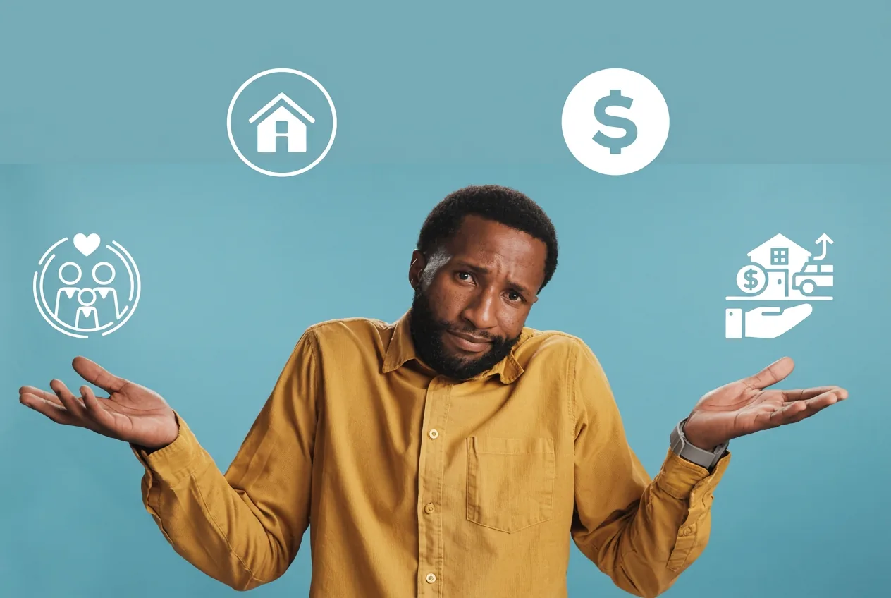 Person weighing financial decisions about life cover