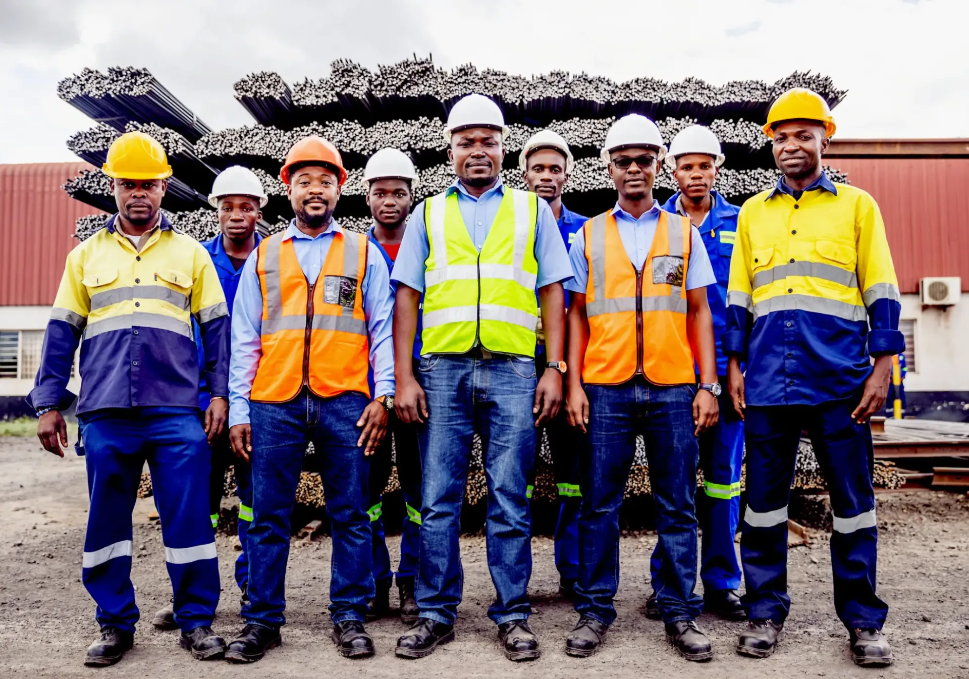 Group of South African employees smiling for a staff photo